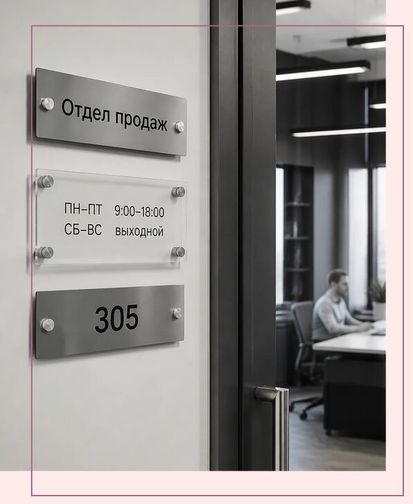 Офисные таблички на дверь в Острогожске по цене от 5111 р. | Аванза-Стг